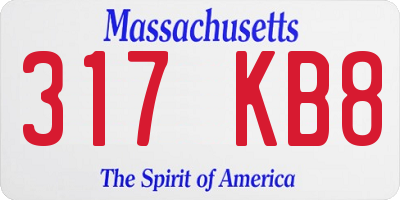 MA license plate 317KB8