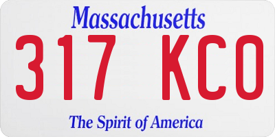 MA license plate 317KC0