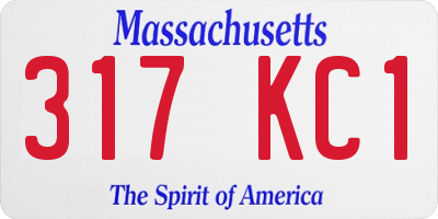 MA license plate 317KC1