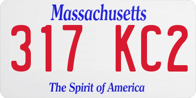 MA license plate 317KC2