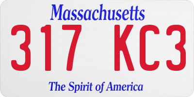 MA license plate 317KC3