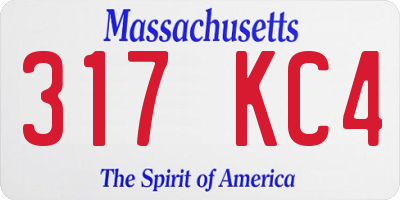 MA license plate 317KC4