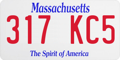 MA license plate 317KC5