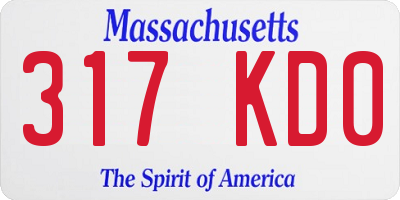 MA license plate 317KD0