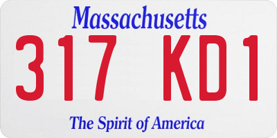 MA license plate 317KD1