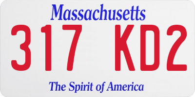 MA license plate 317KD2
