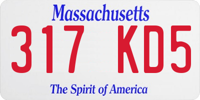 MA license plate 317KD5