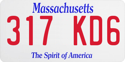 MA license plate 317KD6