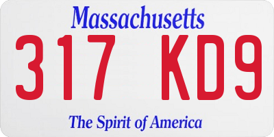MA license plate 317KD9