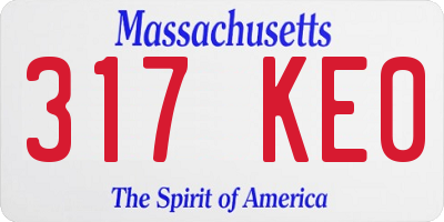 MA license plate 317KE0
