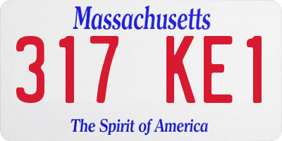 MA license plate 317KE1