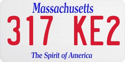 MA license plate 317KE2