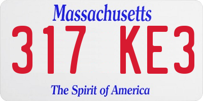 MA license plate 317KE3