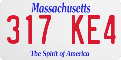 MA license plate 317KE4