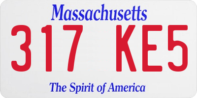 MA license plate 317KE5