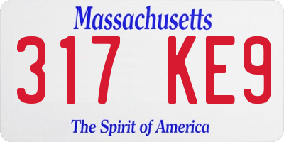 MA license plate 317KE9