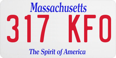 MA license plate 317KF0