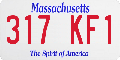 MA license plate 317KF1