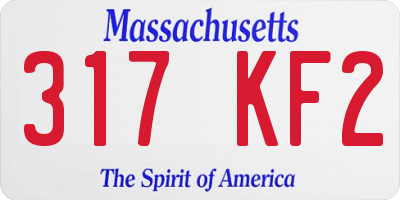 MA license plate 317KF2