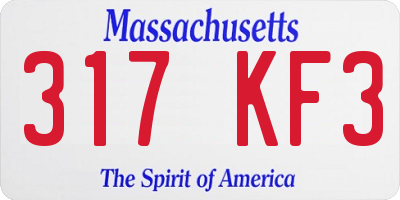 MA license plate 317KF3