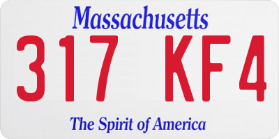 MA license plate 317KF4