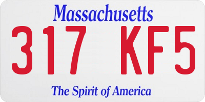 MA license plate 317KF5