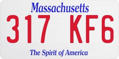 MA license plate 317KF6