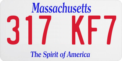 MA license plate 317KF7