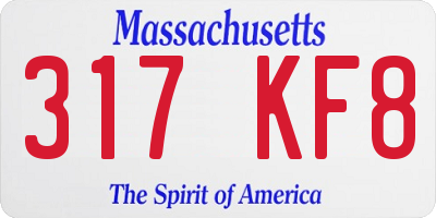 MA license plate 317KF8