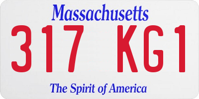MA license plate 317KG1