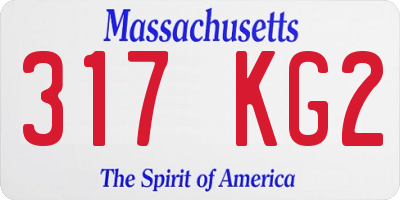 MA license plate 317KG2