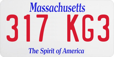 MA license plate 317KG3