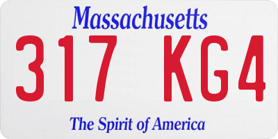MA license plate 317KG4