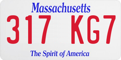 MA license plate 317KG7