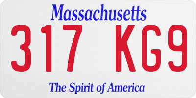 MA license plate 317KG9