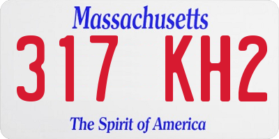 MA license plate 317KH2