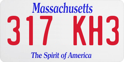 MA license plate 317KH3