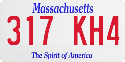 MA license plate 317KH4