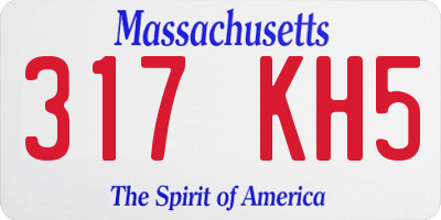 MA license plate 317KH5