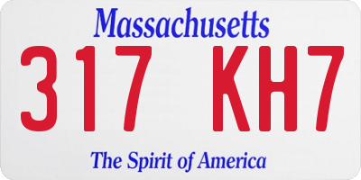 MA license plate 317KH7