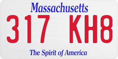 MA license plate 317KH8