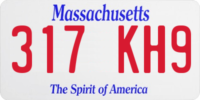 MA license plate 317KH9