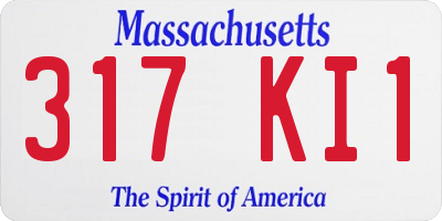 MA license plate 317KI1
