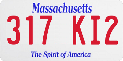 MA license plate 317KI2