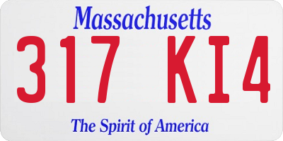 MA license plate 317KI4