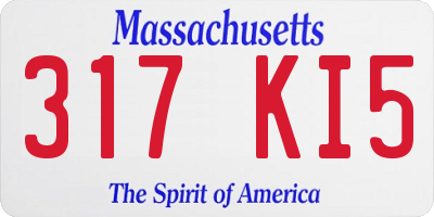 MA license plate 317KI5