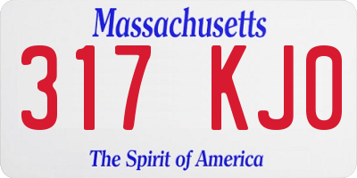 MA license plate 317KJ0