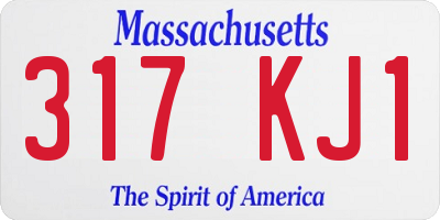 MA license plate 317KJ1