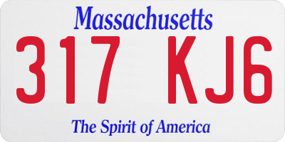 MA license plate 317KJ6