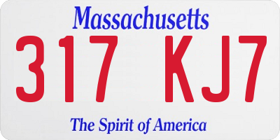 MA license plate 317KJ7